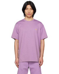 hellviolettes Strick T-Shirt mit einem Rundhalsausschnitt von CARHARTT WORK IN PROGRESS