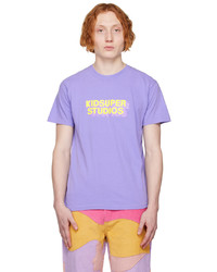 hellviolettes Strick T-Shirt mit einem Rundhalsausschnitt von KidSuper