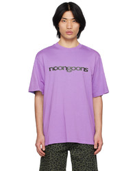 hellviolettes Strick T-Shirt mit einem Rundhalsausschnitt von Noon Goons