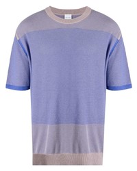 hellviolettes Strick T-Shirt mit einem Rundhalsausschnitt von Paul Smith