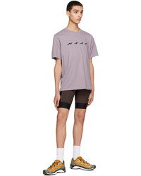 hellviolettes Strick T-Shirt mit einem Rundhalsausschnitt von MAAP