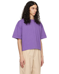 hellviolettes Strick T-Shirt mit einem Rundhalsausschnitt von Meta Campania Collective