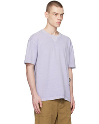 hellviolettes Strick T-Shirt mit einem Rundhalsausschnitt von BOSS