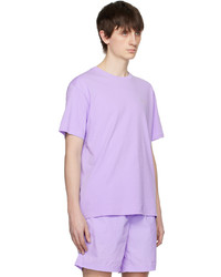 hellviolettes Strick T-Shirt mit einem Rundhalsausschnitt von Saturdays Nyc