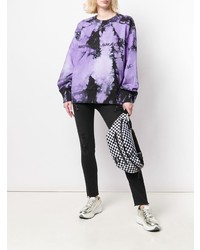 hellviolettes Mit Batikmuster Sweatshirt von MM6 MAISON MARGIELA