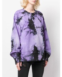 hellviolettes Mit Batikmuster Sweatshirt von MM6 MAISON MARGIELA