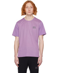 hellviolettes T-Shirt mit einem Rundhalsausschnitt aus Netzstoff von OVER OVER