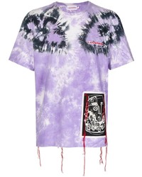 hellviolettes Mit Batikmuster T-Shirt mit einem Rundhalsausschnitt von Charles Jeffrey Loverboy