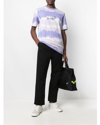 hellviolettes Mit Batikmuster T-Shirt mit einem Rundhalsausschnitt von adidas