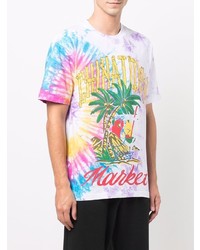 hellviolettes Mit Batikmuster T-Shirt mit einem Rundhalsausschnitt von Chinatown Market