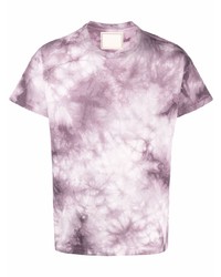 hellviolettes Mit Batikmuster T-Shirt mit einem Rundhalsausschnitt von Jeanerica