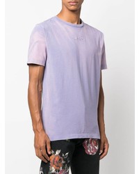 hellviolettes Mit Batikmuster T-Shirt mit einem Rundhalsausschnitt von Off-White