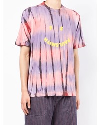 hellviolettes Mit Batikmuster T-Shirt mit einem Rundhalsausschnitt von PS Paul Smith