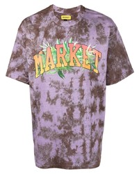 hellviolettes Mit Batikmuster T-Shirt mit einem Rundhalsausschnitt von MARKET