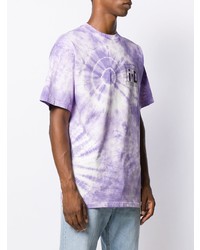 hellviolettes Mit Batikmuster T-Shirt mit einem Rundhalsausschnitt von Aries