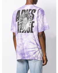 hellviolettes Mit Batikmuster T-Shirt mit einem Rundhalsausschnitt von Aries