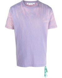 hellviolettes Mit Batikmuster T-Shirt mit einem Rundhalsausschnitt von Off-White