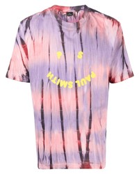 hellviolettes Mit Batikmuster T-Shirt mit einem Rundhalsausschnitt von PS Paul Smith