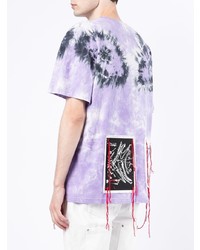 hellviolettes Mit Batikmuster T-Shirt mit einem Rundhalsausschnitt von Charles Jeffrey Loverboy