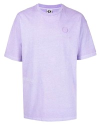 hellviolettes T-Shirt mit einem Rundhalsausschnitt von AAPE BY A BATHING APE