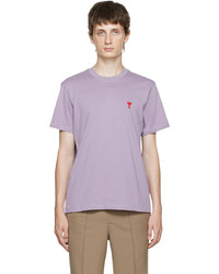 hellviolettes T-Shirt mit einem Rundhalsausschnitt von AMI Alexandre Mattiussi