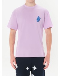 hellviolettes T-Shirt mit einem Rundhalsausschnitt von JW Anderson