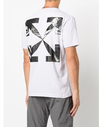 hellviolettes T-Shirt mit einem Rundhalsausschnitt von Off-White