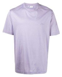 hellviolettes T-Shirt mit einem Rundhalsausschnitt von Brioni