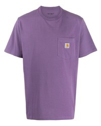 hellviolettes T-Shirt mit einem Rundhalsausschnitt von Carhartt WIP