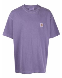 hellviolettes T-Shirt mit einem Rundhalsausschnitt von Carhartt WIP