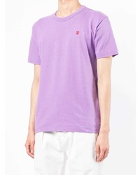 hellviolettes T-Shirt mit einem Rundhalsausschnitt von Comme Des Garcons Play