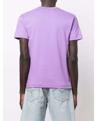 hellviolettes T-Shirt mit einem Rundhalsausschnitt von Comme Des Garcons Play