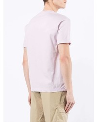 hellviolettes T-Shirt mit einem Rundhalsausschnitt von Stone Island