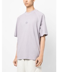 hellviolettes T-Shirt mit einem Rundhalsausschnitt von Stone Island