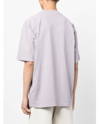 hellviolettes T-Shirt mit einem Rundhalsausschnitt von Stone Island