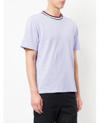 hellviolettes T-Shirt mit einem Rundhalsausschnitt von MSGM