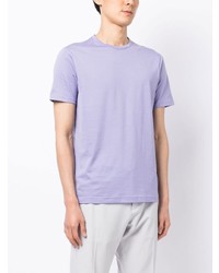 hellviolettes T-Shirt mit einem Rundhalsausschnitt von Sunspel