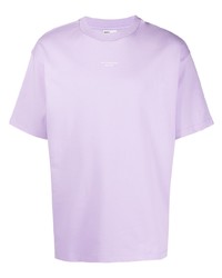 hellviolettes T-Shirt mit einem Rundhalsausschnitt von Drôle De Monsieur