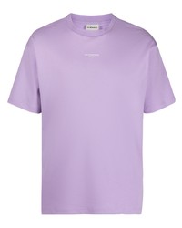 hellviolettes T-Shirt mit einem Rundhalsausschnitt von Drôle De Monsieur