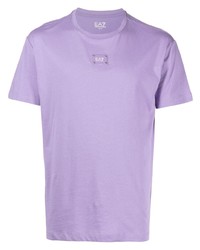 hellviolettes T-Shirt mit einem Rundhalsausschnitt von Ea7 Emporio Armani