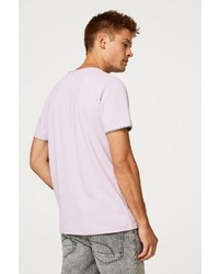 hellviolettes T-Shirt mit einem Rundhalsausschnitt von edc by Esprit