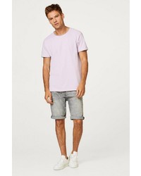 hellviolettes T-Shirt mit einem Rundhalsausschnitt von edc by Esprit