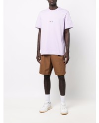 hellviolettes T-Shirt mit einem Rundhalsausschnitt von MSGM