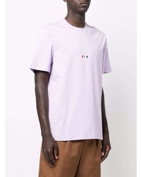 hellviolettes T-Shirt mit einem Rundhalsausschnitt von MSGM