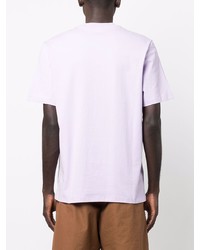 hellviolettes T-Shirt mit einem Rundhalsausschnitt von MSGM