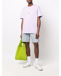 hellviolettes T-Shirt mit einem Rundhalsausschnitt von MSGM