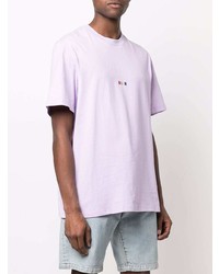 hellviolettes T-Shirt mit einem Rundhalsausschnitt von MSGM