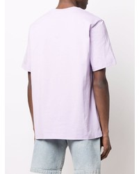 hellviolettes T-Shirt mit einem Rundhalsausschnitt von MSGM