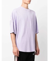 hellviolettes T-Shirt mit einem Rundhalsausschnitt von Palm Angels