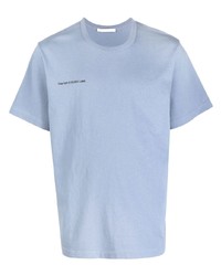 hellviolettes T-Shirt mit einem Rundhalsausschnitt von Helmut Lang
